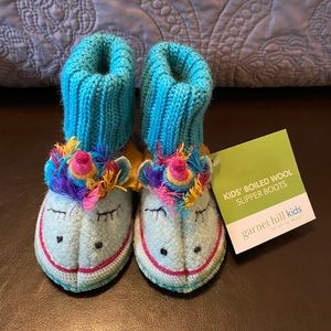 Garnet Hill Toddler Boiled Wool Slippers Size 5